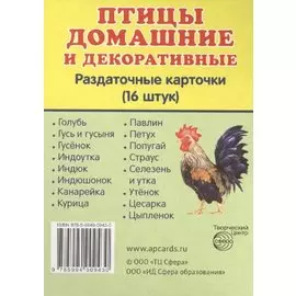 Птицы домашние и декоративные. 16 раздаточных карточек с текстом
