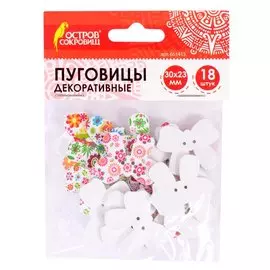 Пуговицы декоративные "Бантики" (дерево)