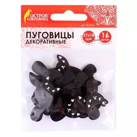 Пуговицы декоративные "Кошечки" (дерево)