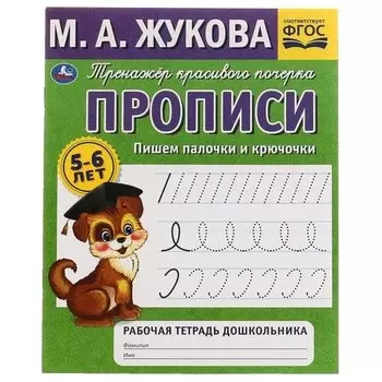 Рабочая тетрадь дошкольника с прописями. Пишем палочки и крючочки. 5-6 лет