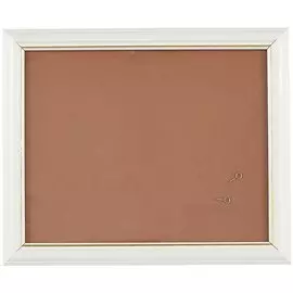 Рама со стеклом, дерево, белая с золотом, 20 х 25 см