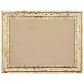 Рама со стеклом, деревянная, белая с золотом, 25 х 35 см