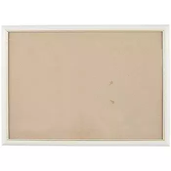 Рама со стеклом, сосна, белая с золотом, 35 х 50 см