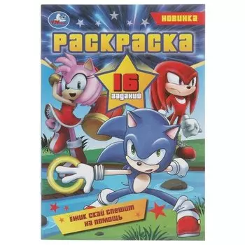 Раскраска-малышка. 16 заданий. Ежик Скай спешит на помощь