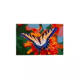 Раскраска по номерам на картоне А3 "Бабочка на цветке", 30х40 см