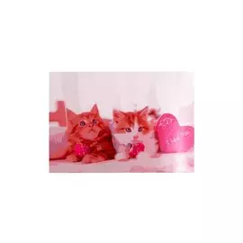Раскраска по номерам на картоне А3 "Котята с сердечком", 30 х 40 см