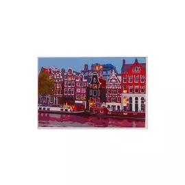 Раскраска по номерам на картоне А3 "Вечерний Амстердам", 30х40 см