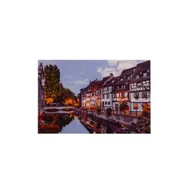 Раскраска по номерам на картоне А3 "Вечерний город", 30х40 см