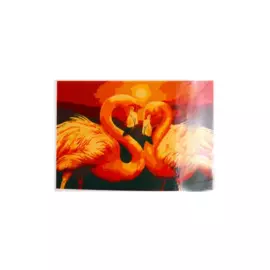 Раскраска по номерам на картоне "Фламинго на закате", 20х30 см