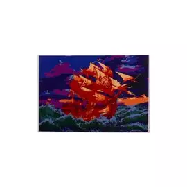 Раскраска по номерам на картоне "Корабль в шторм", 20х30 см