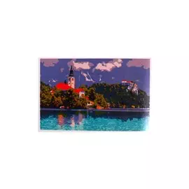 Раскраска по номерам на картоне "Озеро Блед. Словения", 20х30 см