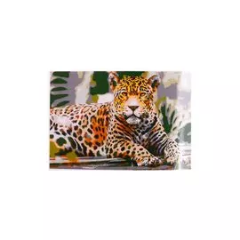 Раскраска по номерам на картоне "Ягуар в джунглях", 20х30 см