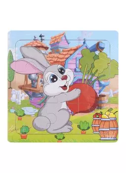 Развивающая рамка Зайка, дерево