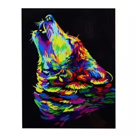 Рисование по номерам "Цветной волк"