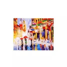 Рисование по номерам "Дождь в ярком городе", 40х50 см