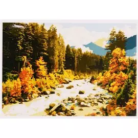Рисование по номерам "Горная река", 40 х 50 см