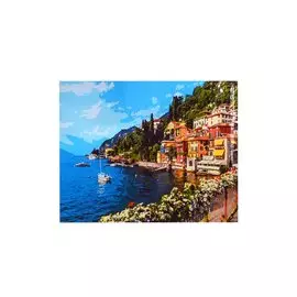 Картина по номерам Городок на озере Комо Италия, 40*50 см.