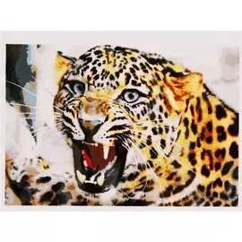 Рисование по номерам "Рычащий леопард", 40 х 50 см