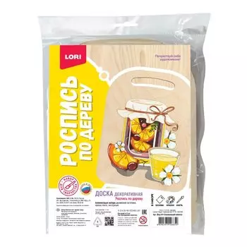 Роспись по дереву. Доска "Освежающий напиток" (24,5х18,5 см)