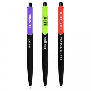 Ручка шариковая "Фразы с характером", автоматическая синяя 0,5 мм, в ассортименте