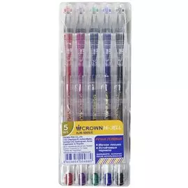 Ручки гелевые Crown, 5 цветов 0,5 мм