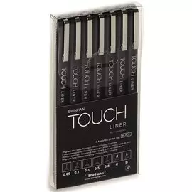 Ручки капиллярные 5шт TOUCH Liner,, черный, 0,05;0,1;0,3;0,5;0,8мм, блистер, TOUCH