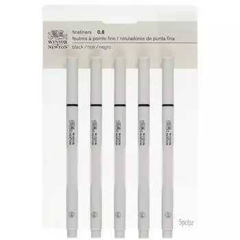 Ручки капиллярные-линеры 5шт 0,8мм, пласт.кор., Winsor&Newton