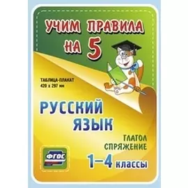 Русский язык. Глагол. Спряжение. 1-4 классы Таблица-плакат