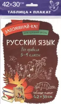 Русский язык. Все правила. 5-9 классы. Таблица-плакат