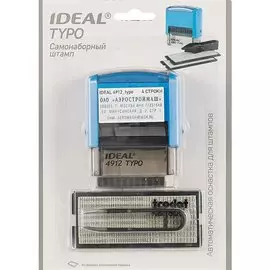 Самонаборный штамп IDEAL 4912, синяя подушка