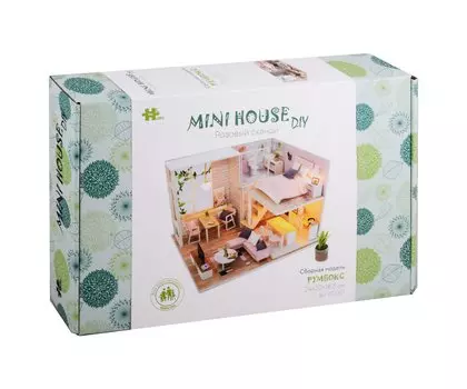 Сборная модель Румбокс "MiniHouse. Розовый сканди"