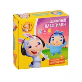 Шариковый пластилин Бобр добр, мелкозернистый, 4 цвета по 100 мл