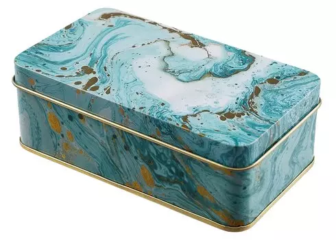 Шкатулка Мрамор (прямоугольная) (металл) (12х6)
