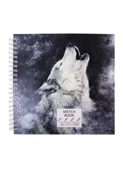Скетчбук 190*190 40л "Острый клык" белый офсет, 120г/м2, тв.обложка, евроспираль