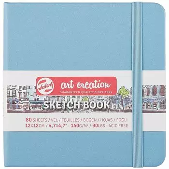 Скетчбук 12*12 80л "Art Creation" 140г/м2, син.тв.обл., резинка