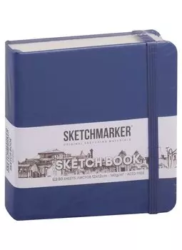 Скетчбук 12*12 80л "Sketchmarker" королевский синий, нелинованн. 140г/м2, слоновая кость, тв.обл.