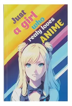 Скетчбук 138*212 48л "Just A Girl Who Loves Anime (светлый)" 160г/м2, тв.обложка