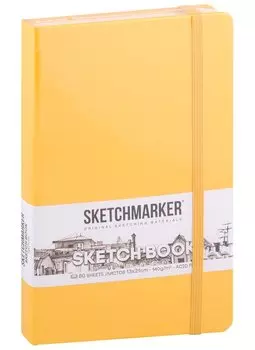 Скетчбук 13*21 80л "Sketchmarker" оранжевый, нелинованн. 140г/м2, слоновая кость, тв.обл.