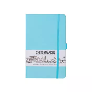 Скетчбук 13*21 80л "Sketchmarker" небесно-голубой, 140г/м2, слоновая кость, тв.обл.