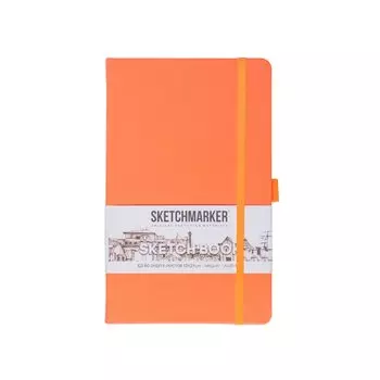Скетчбук 13*21 80л "Sketchmarker" неоновый коралл, 140г/м2, слоновая кость, тв.обл.