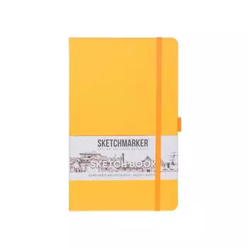 Скетчбук 13*21 80л "Sketchmarker" оранжевый неон, 140г/м2, слоновая кость, тв.обл.