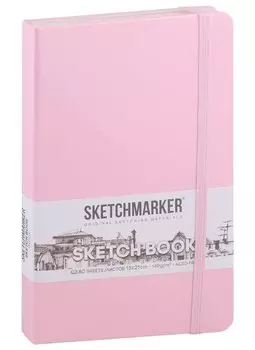 Скетчбук 13*21 80л "Sketchmarker" розовый, 140г/м2, слоновая кость, тв.обл.
