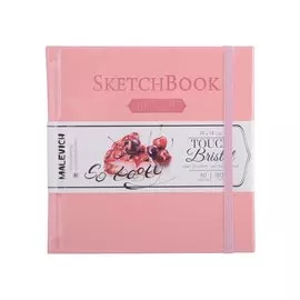 Скетчбук 140*140 40л "Bristol Touch" розовый, для графики и маркеров, 180г/м2