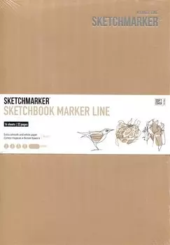 Скетчбук 17,6*25см 16л "SKETCHMARKER MARKER LINE", 160г/м2, мягк.обложка, цв.коричневый