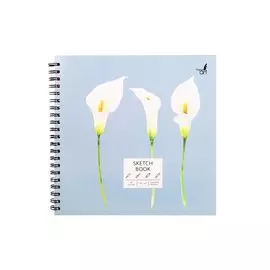 Скетчбук 190*190 40л "SKETCHBOOK. Флористика" белый офсет, 120г/м2, тв.обложка, евроспираль
