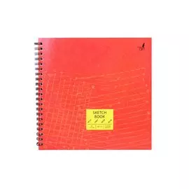 Скетчбук 190*190 40л "SKETCHBOOK. Красная текстура" белый офсет, 120г/м2, тв.обложка, евроспираль