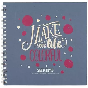 Скетчбук 195*195 20л "Розовый мел", 200г/м2, тв.обложка, фольга, гребень