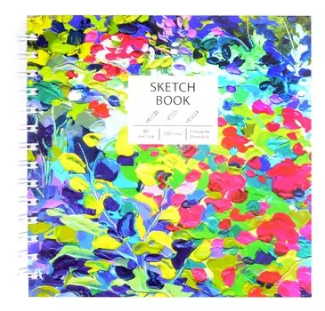 Скетчбук 195*195 80л "Пуантилизм" белый офсет 100г/м2, тв.подложка