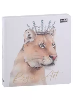 Скетчбук 200*200 40л "Львица" белый офсет, 160г/м2, тв.обложка