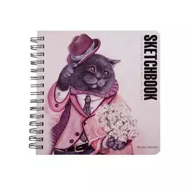 Скетчбук 200*205 120л "BV" бел.внутр.блок 60г/м2, спираль, ассорти, Bruno Visconti